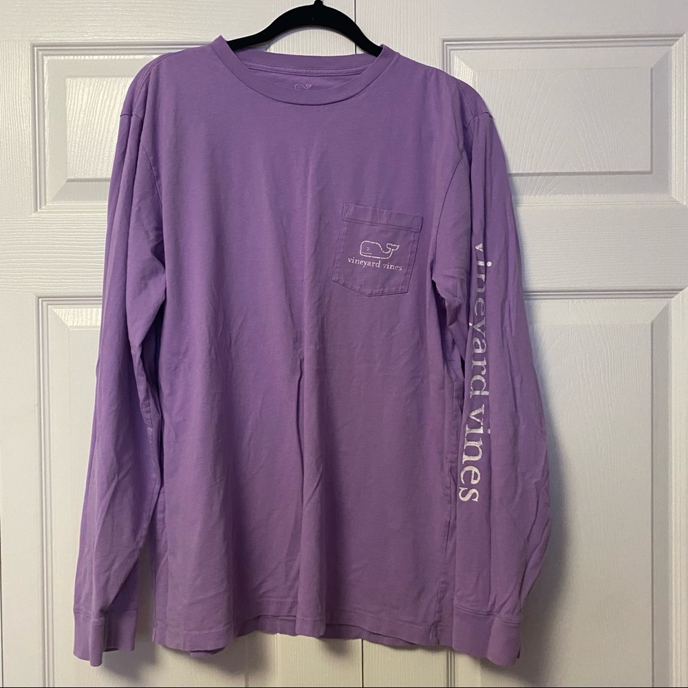 Vineyard Vines Lavender Long Sleeve Pocket Tee